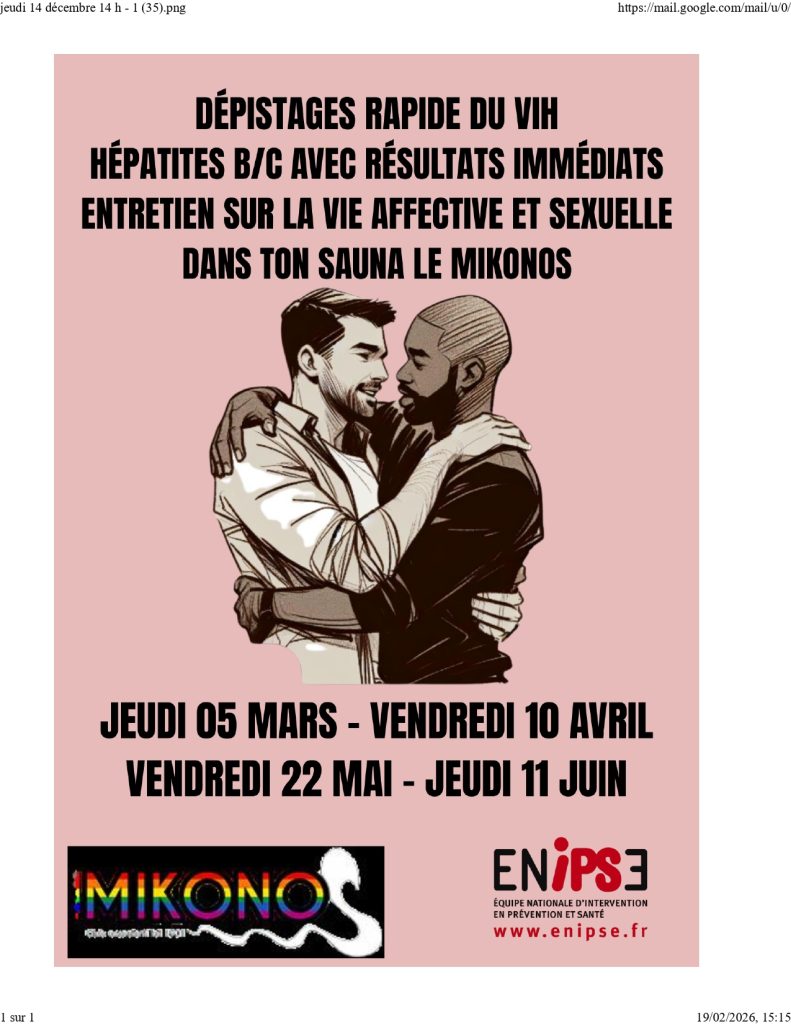 Dépistage rapide VIH & Hépatites + entretien au Mikonos